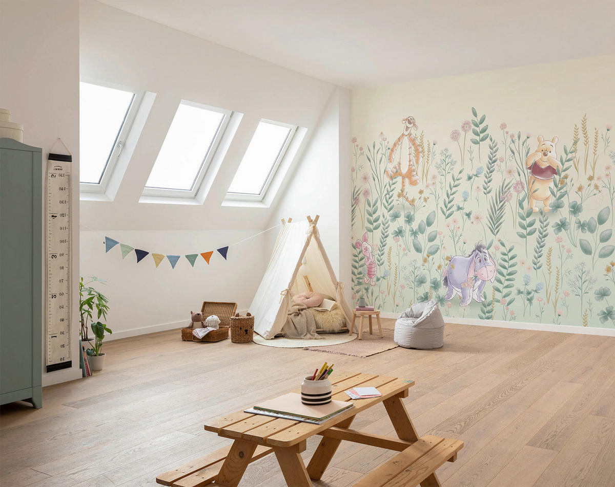 FOTOTAPETE WINNIE THE POOH  - Naturfarben, Design, Textil (300/250cm) - Disney