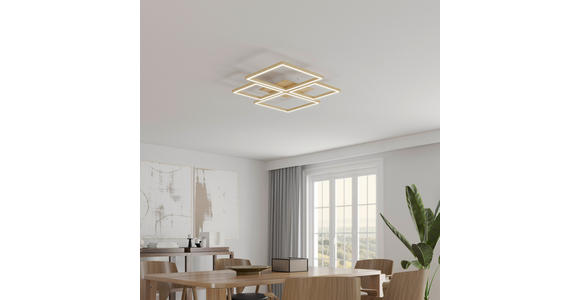 LED-DECKENLEUCHTE 75,5/75,5/5 cm   - Weiß, LIFESTYLE, Holz/Metall (75,5/75,5/5cm) - Novel