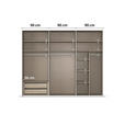 SCHWEBETÜRENSCHRANK 271/223/68 cm 3-türig Schwarz  - Chromfarben/Schwarz, KONVENTIONELL, Glas/Holzwerkstoff (271/223/68cm) - Novel