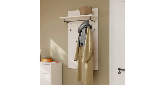 GARDEROBENPANEEL  in 74/127/30,7 cm  - Sandfarben/Grau, MODERN, Holzwerkstoff/Metall (74/127/30,7cm) - Carryhome