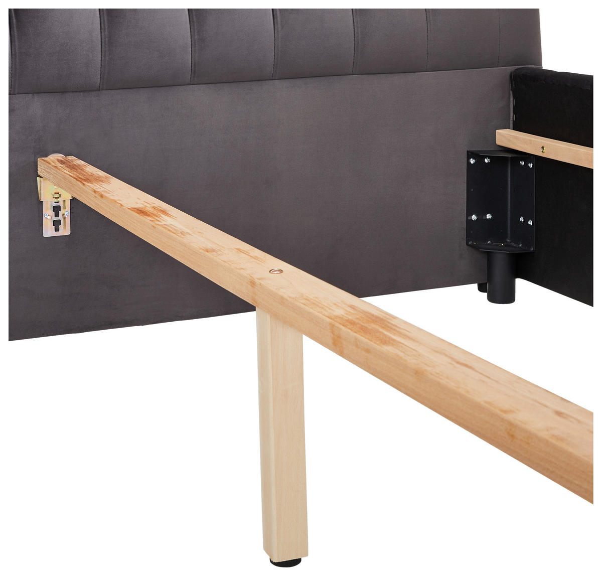 ČALOUNĚNÁ POSTEL, 140/200 cm, šedá - šedá/černá, Konvenční, textil/plast (140/200cm) - Cantus