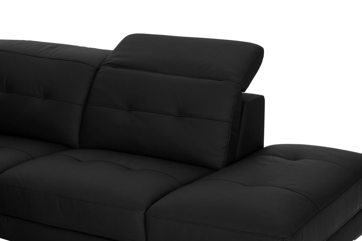 KUTNA GARNITURA koža  crna   - crna, Moderno, koža/tekstil (287/224cm) - MID.YOU