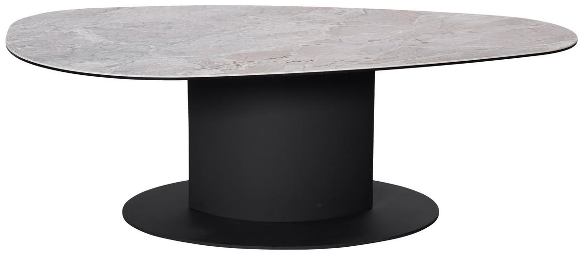 COUCHTISCH in Metall, Glas, Keramik 130/70/42 cm  - Beige/Schwarz, Design, Glas/Keramik (130/70/42cm) - Dieter Knoll