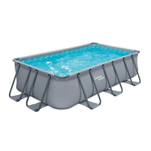 POOL-SET PGP4130739E-AN 200/100/400 cm  - Anthrazit, KONVENTIONELL, Kunststoff/Metall (200/100/400cm) - Ambia Garden