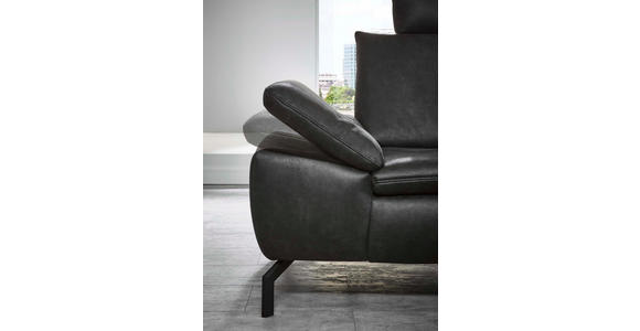 WOHNLANDSCHAFT in Textil Anthrazit - Anthrazit/Schwarz, Design, Textil/Metall (341/181cm) - Dieter Knoll