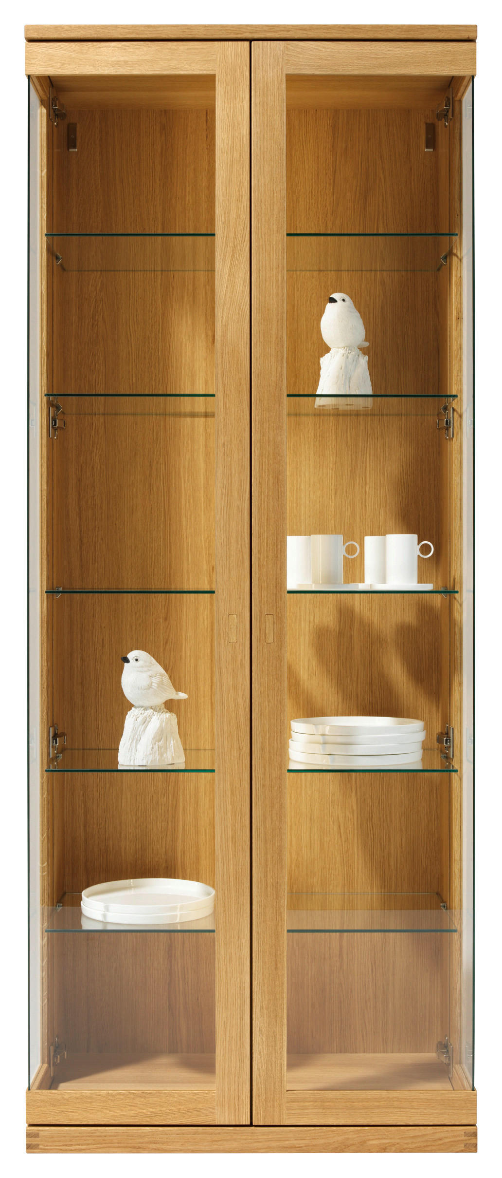 VITRINE  in massiv Eiche Eichefarben - Eichefarben, Design, Glas/Holz (80/199,5/41,9cm) - Team 7