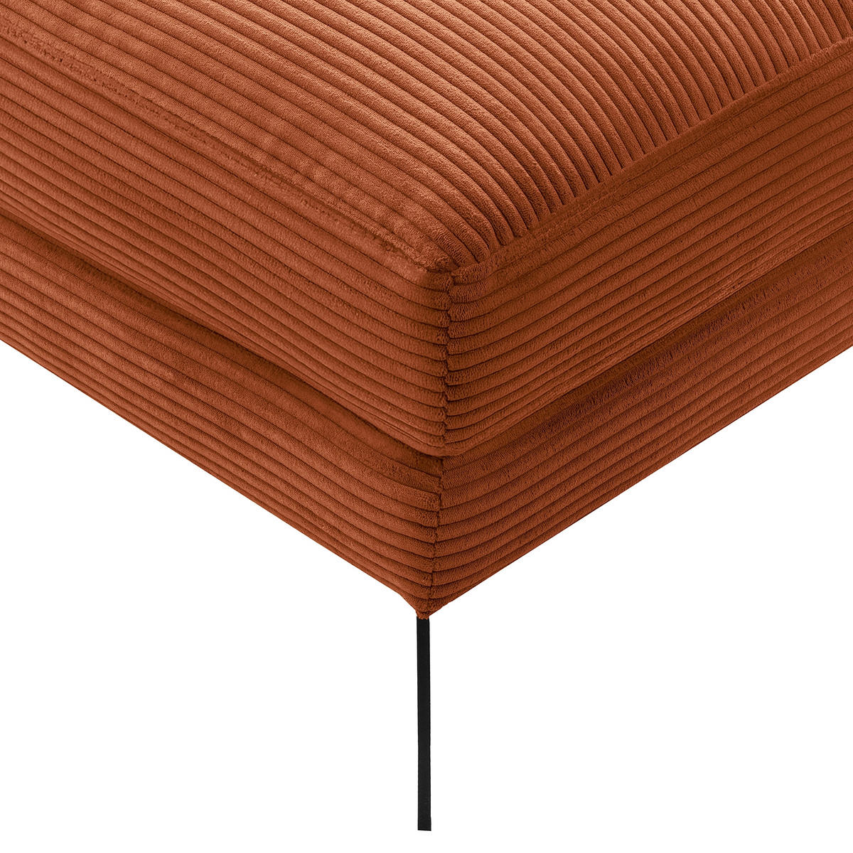 HOCKER in Textil Kupferfarben  - Schwarz/Kupferfarben, Design, Textil/Metall (163/46/62cm) - Livetastic