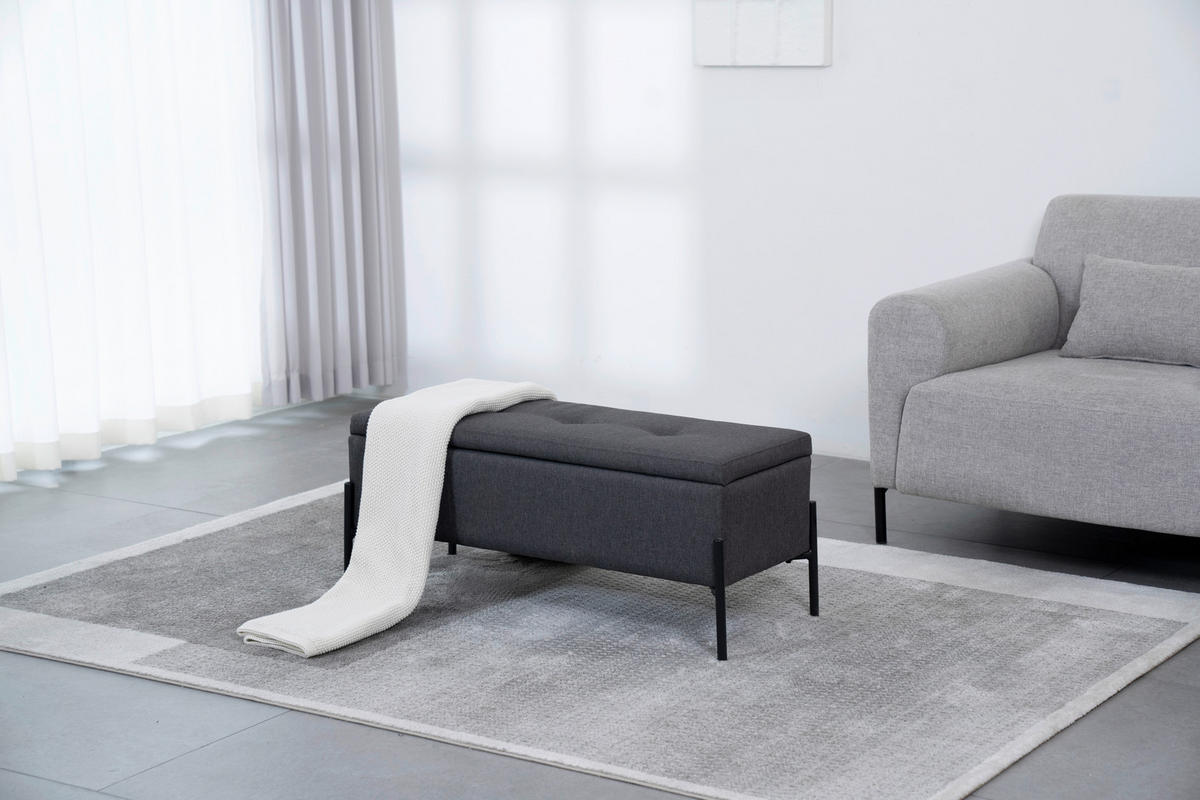 ŠATNÍ LAVICE, 95/41.5/37 cm - černá/tmavě šedá, Design, kov/textil (95/41.5/37cm) - MID.YOU