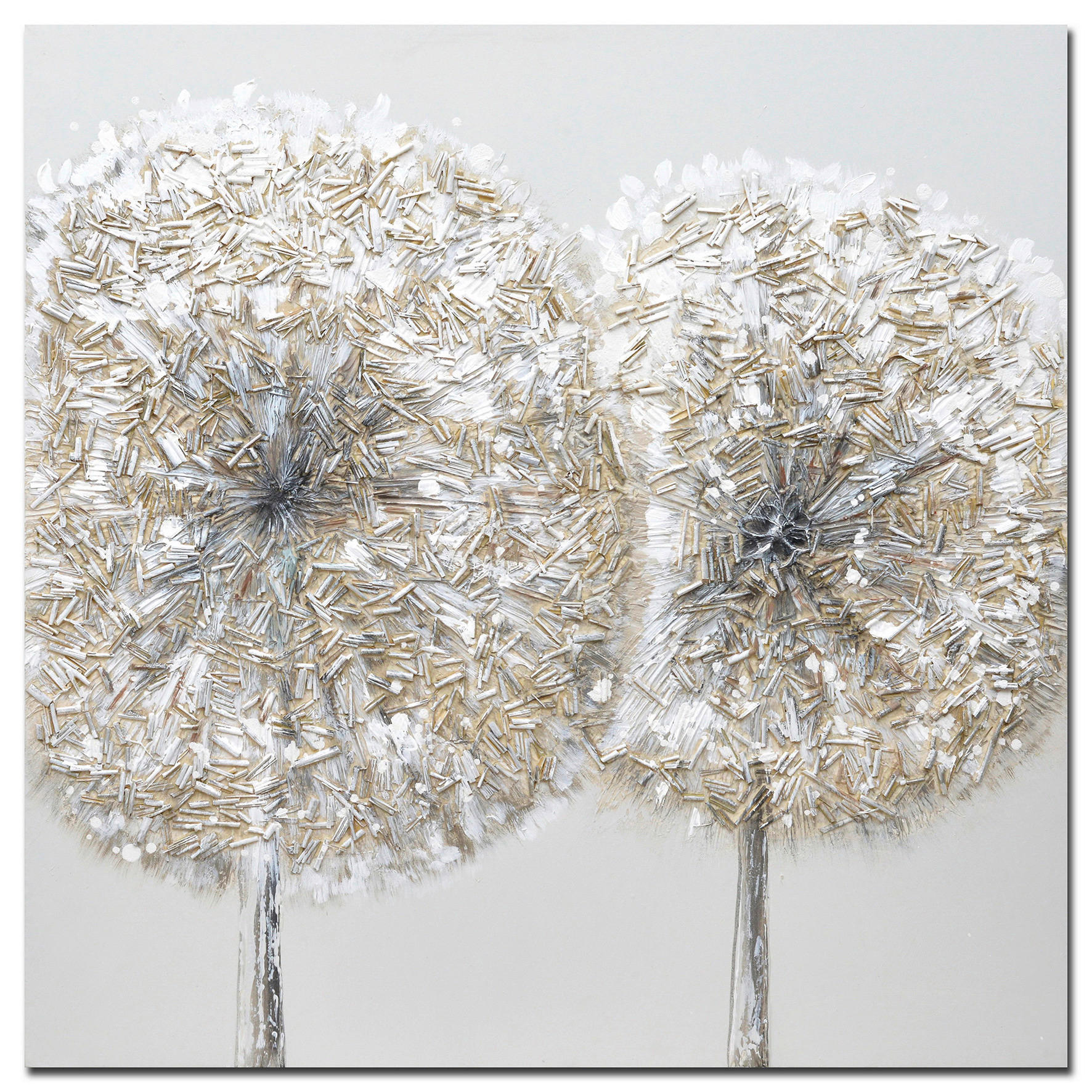 OLAJFESTMÉNY 55/55 cm  - barna/fekete, Natur, textil/fa (55/55cm) - Monee