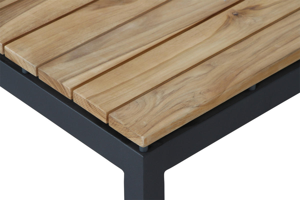 LOUNGETISCH 73,5/73,5/31,5 cm Holz  - Anthrazit/Teakfarben, MODERN, Holz/Metall (73,5/73,5/31,5cm) - Siena Garden