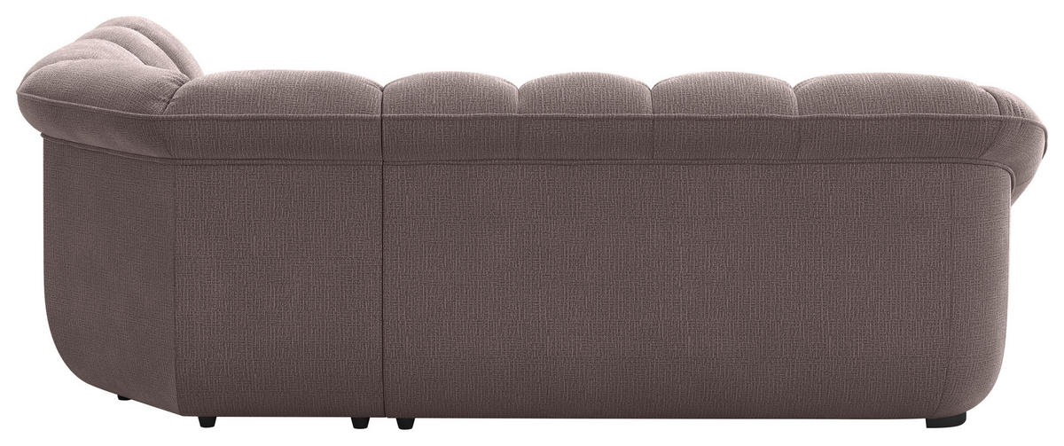 ECKSOFA Braun Chenille Bettkasten, Schlaffunktion, Rücken echt  - Schwarz/Braun, KONVENTIONELL, Kunststoff/Textil (260/222cm) - Welnova