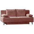 SCHLAFSOFA Spicy in Cord Rosa  - Schwarz/Rosa, MODERN, Textil/Metall (193/85/88cm) - Novel