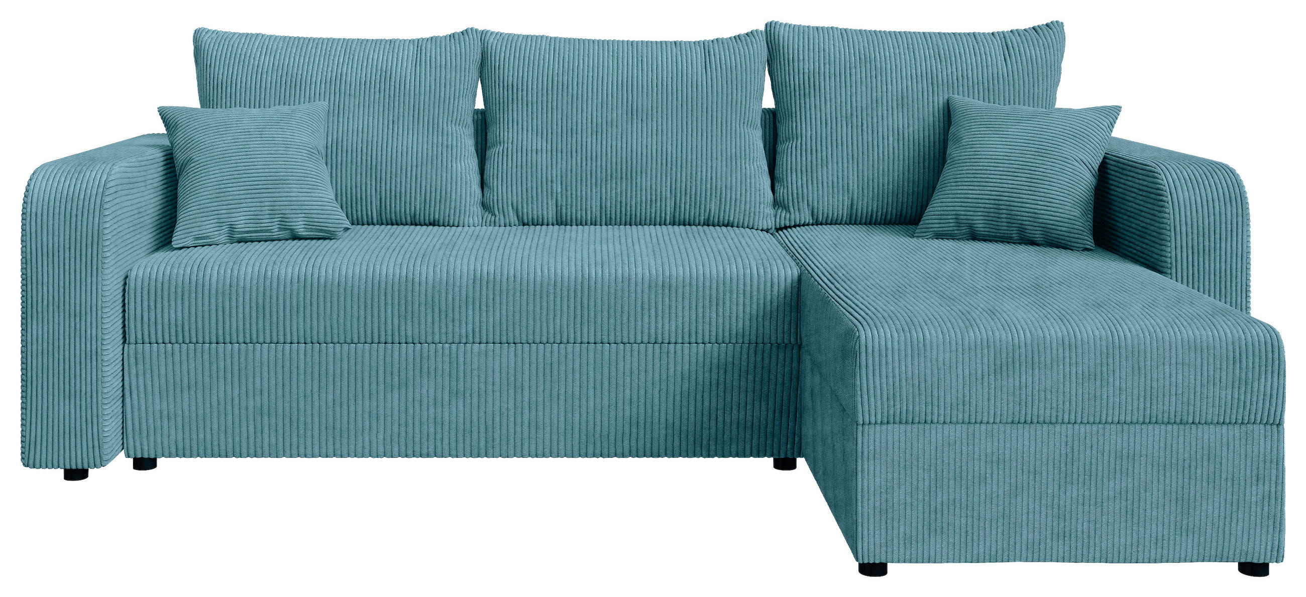 ECKSOFA Türkis Cord  - Türkis/Schwarz, KONVENTIONELL, Kunststoff/Textil (140/240cm) - Carryhome