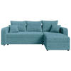 ECKSOFA Türkis Cord  - Türkis/Schwarz, KONVENTIONELL, Kunststoff/Textil (140/240cm) - Carryhome