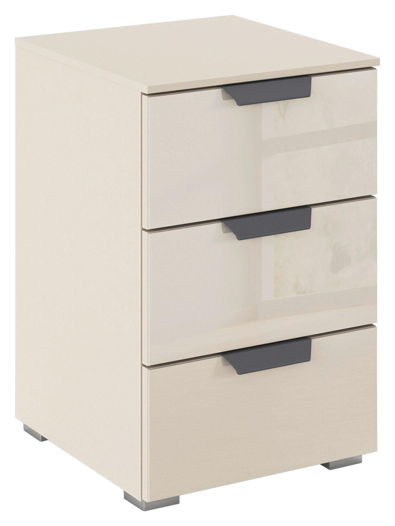 NACHTKÄSTCHEN 40/61/42 cm  in Champagner  - Champagner/Alufarben, KONVENTIONELL, Glas/Holzwerkstoff (40/61/42cm) - Xora