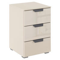 NACHTKÄSTCHEN 40/61/42 cm  in Champagner  - Champagner/Alufarben, KONVENTIONELL, Glas/Holzwerkstoff (40/61/42cm) - Xora