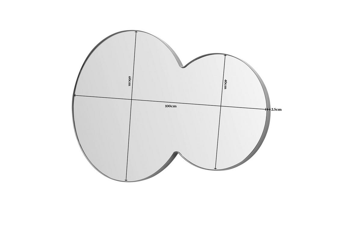 WANDSPIEGEL 90/60/2,5 cm  - Schwarz, Basics, Glas/Metall (90/60/2,5cm) - Xora