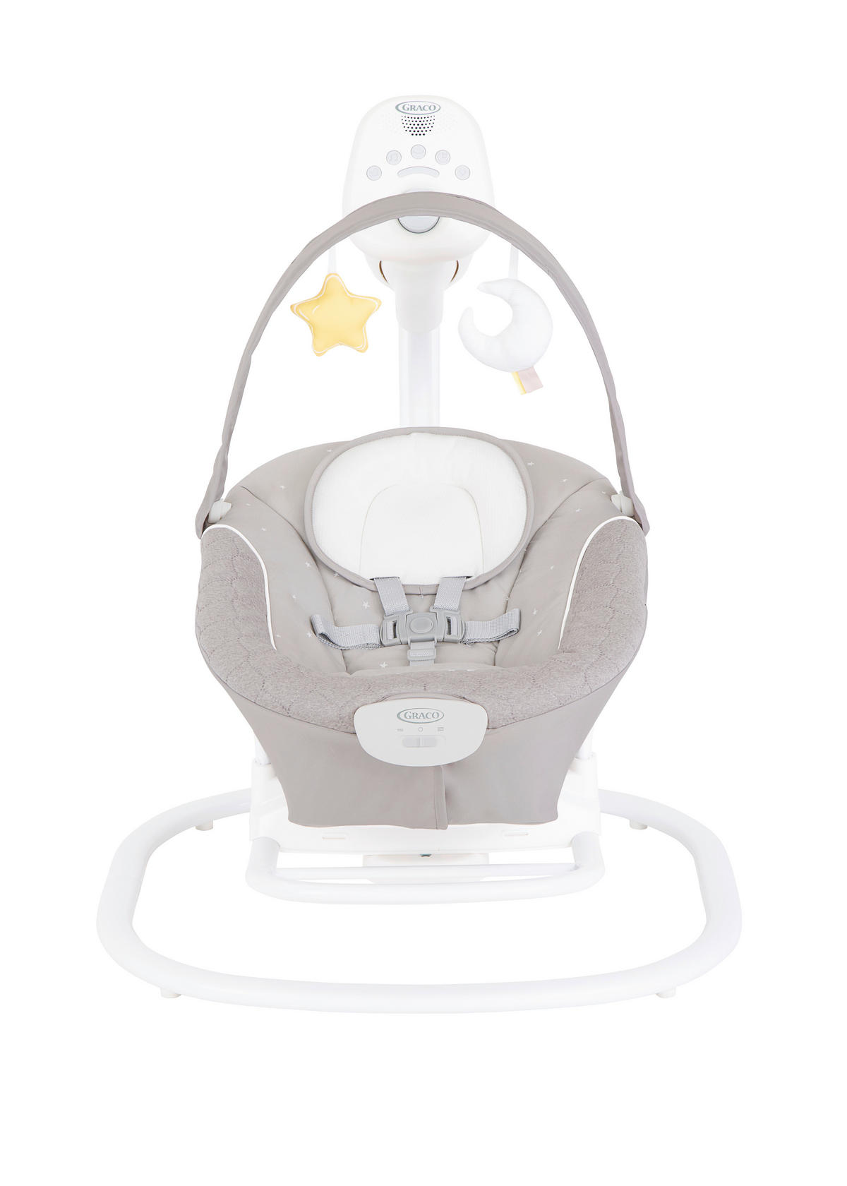 SCHAUKELWIPPE SOFTSWAY  - Weiß/Grau, Basics, Textil/Metall (72,8/89,3/91,5cm) - Graco