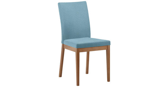 STUHL in Holz, Textil Eichefarben, Hellblau - Eichefarben/Hellblau, KONVENTIONELL, Holz/Textil (47/95/60cm) - Cantus