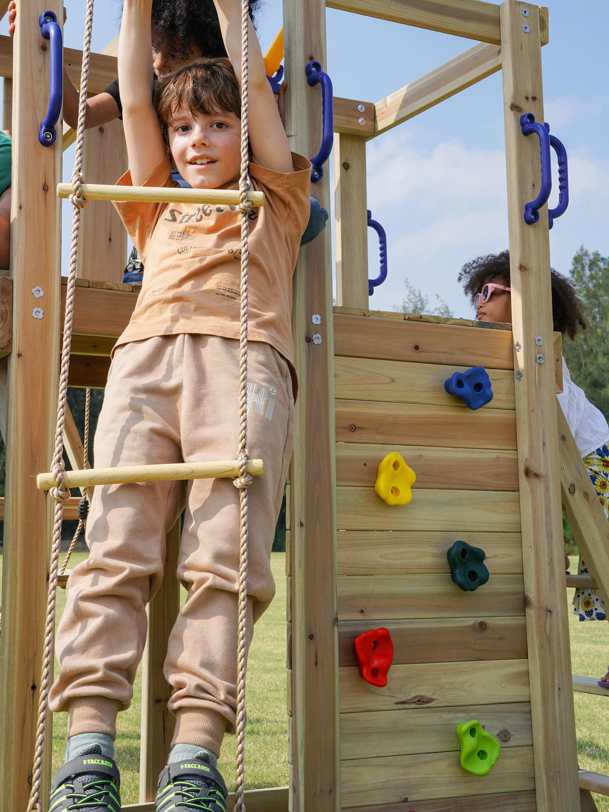 SPIELTURM 342/267/375 cm  - Blau, KONVENTIONELL, Holz/Kunststoff (342/267/375cm) - Ambia Garden