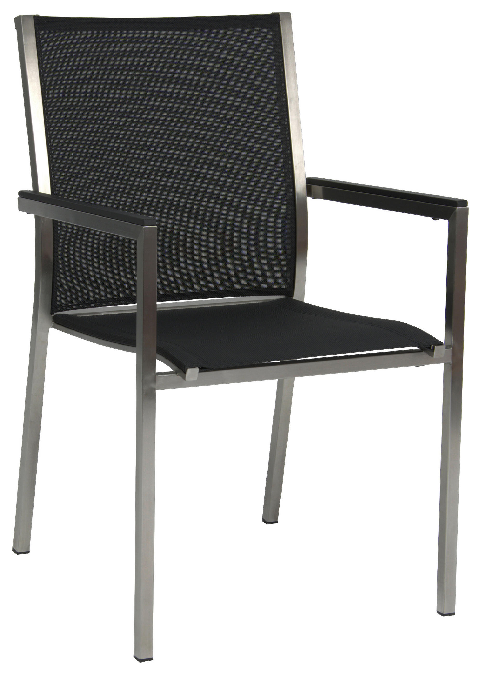 STAPELSESSEL Aluminium, Edelstahl Grau, Schwarz, Edelstahlfarben  - Edelstahlfarben/Schwarz, Basics, Textil/Metall (54/89/61cm) - Stern