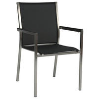 STAPELSESSEL Aluminium, Edelstahl Grau, Schwarz, Edelstahlfarben  - Edelstahlfarben/Schwarz, Basics, Textil/Metall (54/89/61cm) - Stern