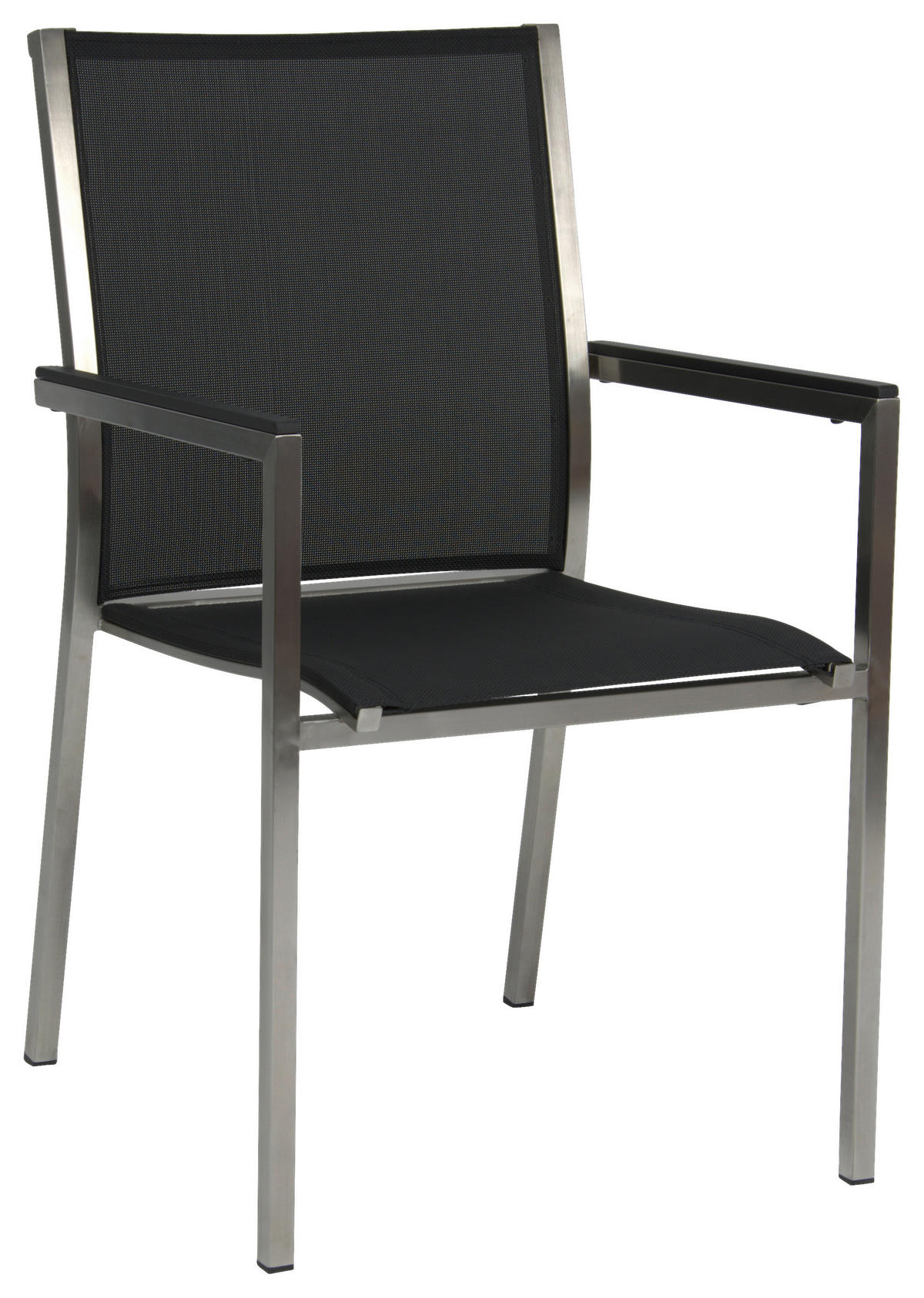 STAPELSESSEL Aluminium, Edelstahl Grau, Schwarz, Edelstahlfarben  - Edelstahlfarben/Schwarz, Basics, Textil/Metall (54/89/61cm) - Stern
