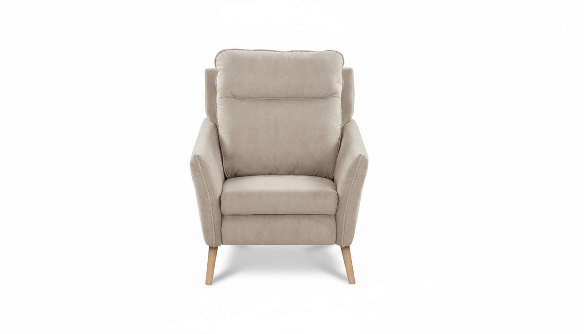 RELAXSESSEL in Textil Beige  - Beige/Buchefarben, Design, Holz/Textil (88/110/92cm) - Livetastic