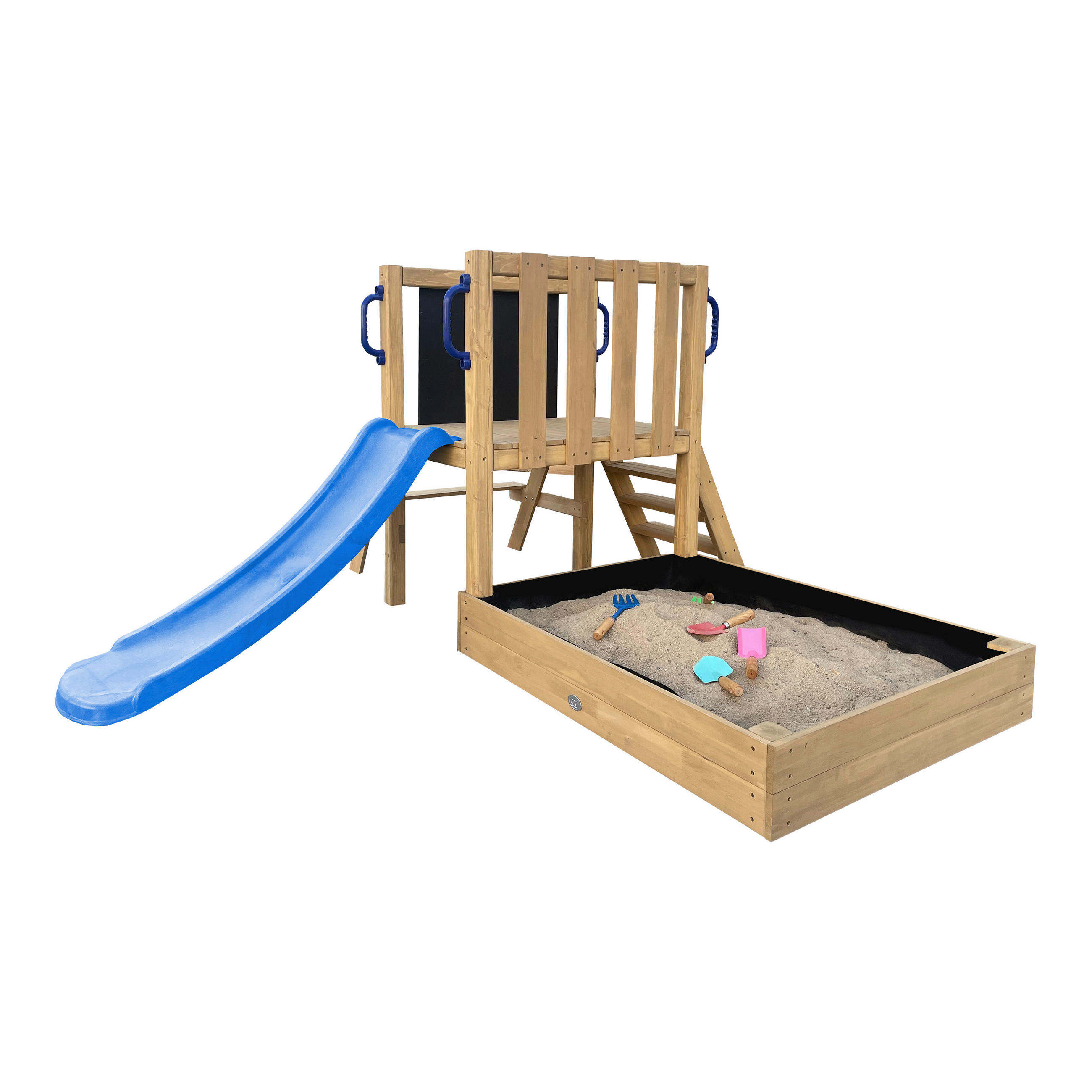 HRACÍ VĚŽ - modrá/hnědá, Basics, dřevo/plast (208,7/88/215cm) - Ambia Garden