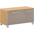 GARDEROBENBANK 84/45/37 cm  - Taupe/Chromfarben, Design, Glas/Holz (84/45/37cm) - Novel