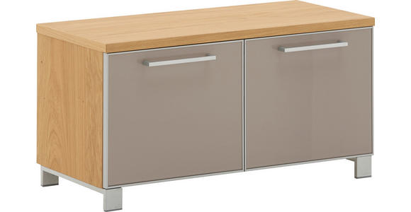 GARDEROBENBANK 84/45/37 cm  - Taupe/Chromfarben, Design, Glas/Holz (84/45/37cm) - Novel