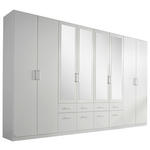 DREHTÜRENSCHRANK 8-türig Weiß  - Alufarben/Weiß, Basics, Holzwerkstoff/Kunststoff (360/229/54cm) - Xora