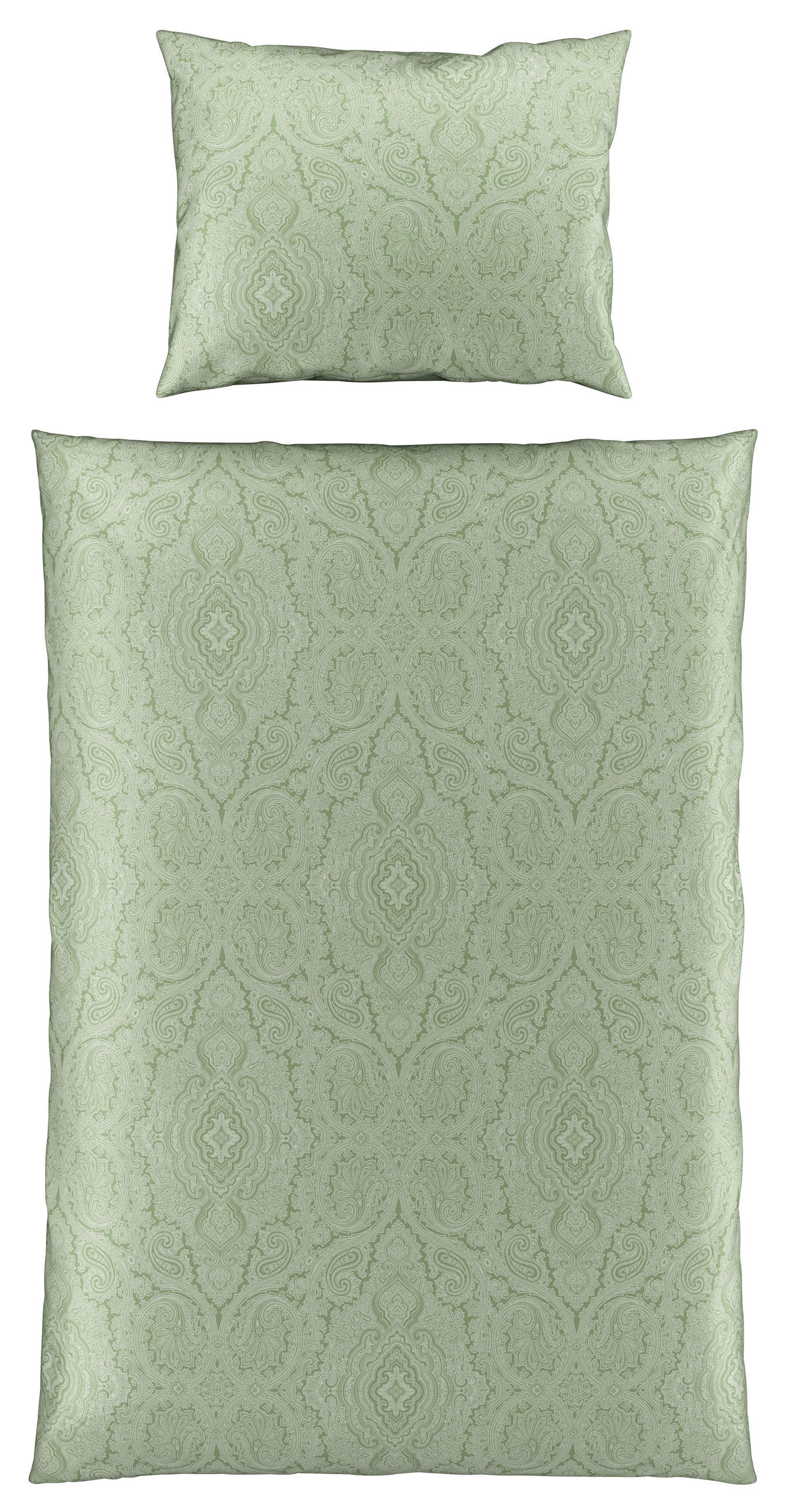 Renforcé-Bettwäsche 140x200 cm Leona Grün Ornamente
