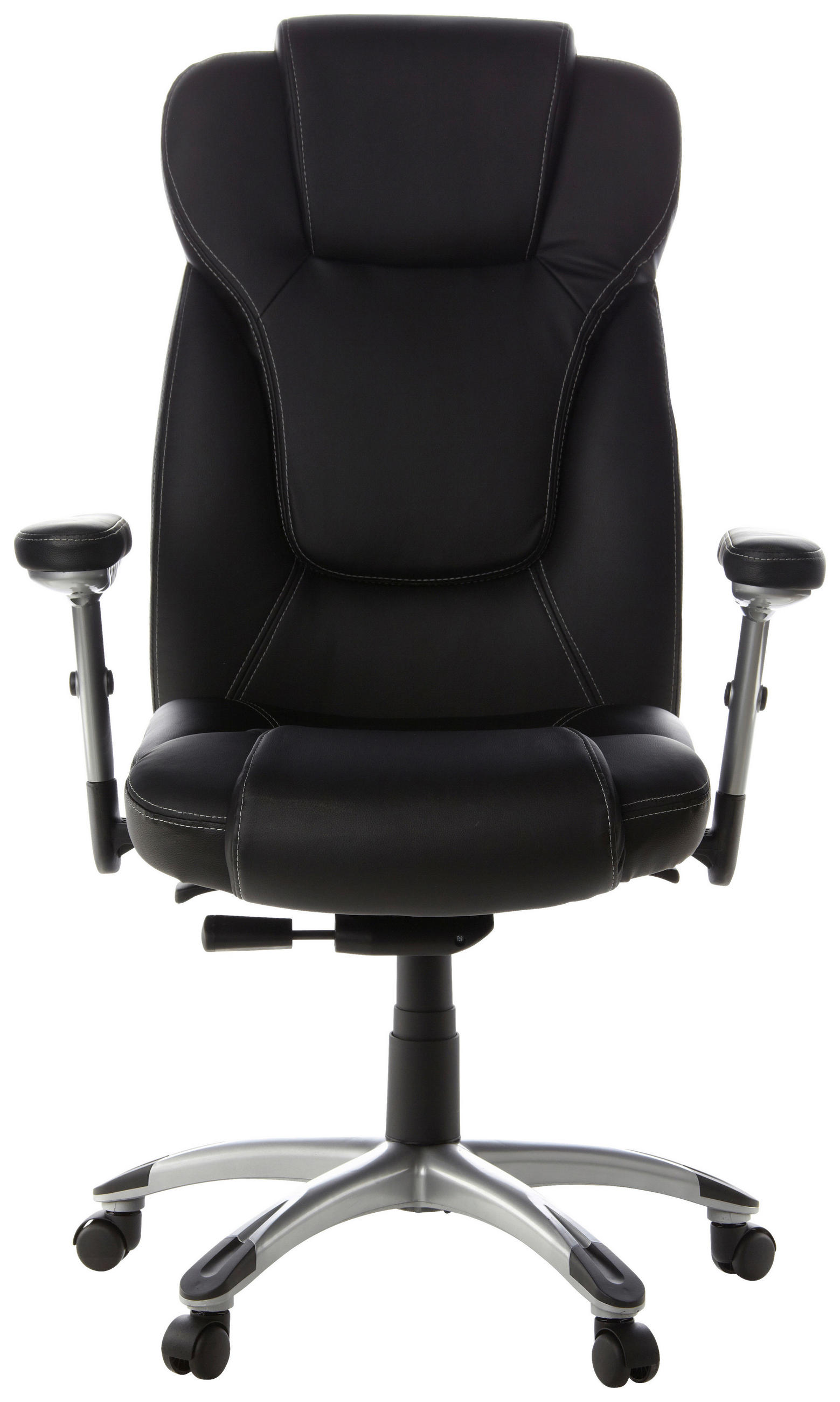 KANCELÁŘSKÉ KŘESLO, vzhled kůže, černá, barvy stříbra - bílá/černá, Moderní, textil/plast (63/131/53cm) - MID.YOU