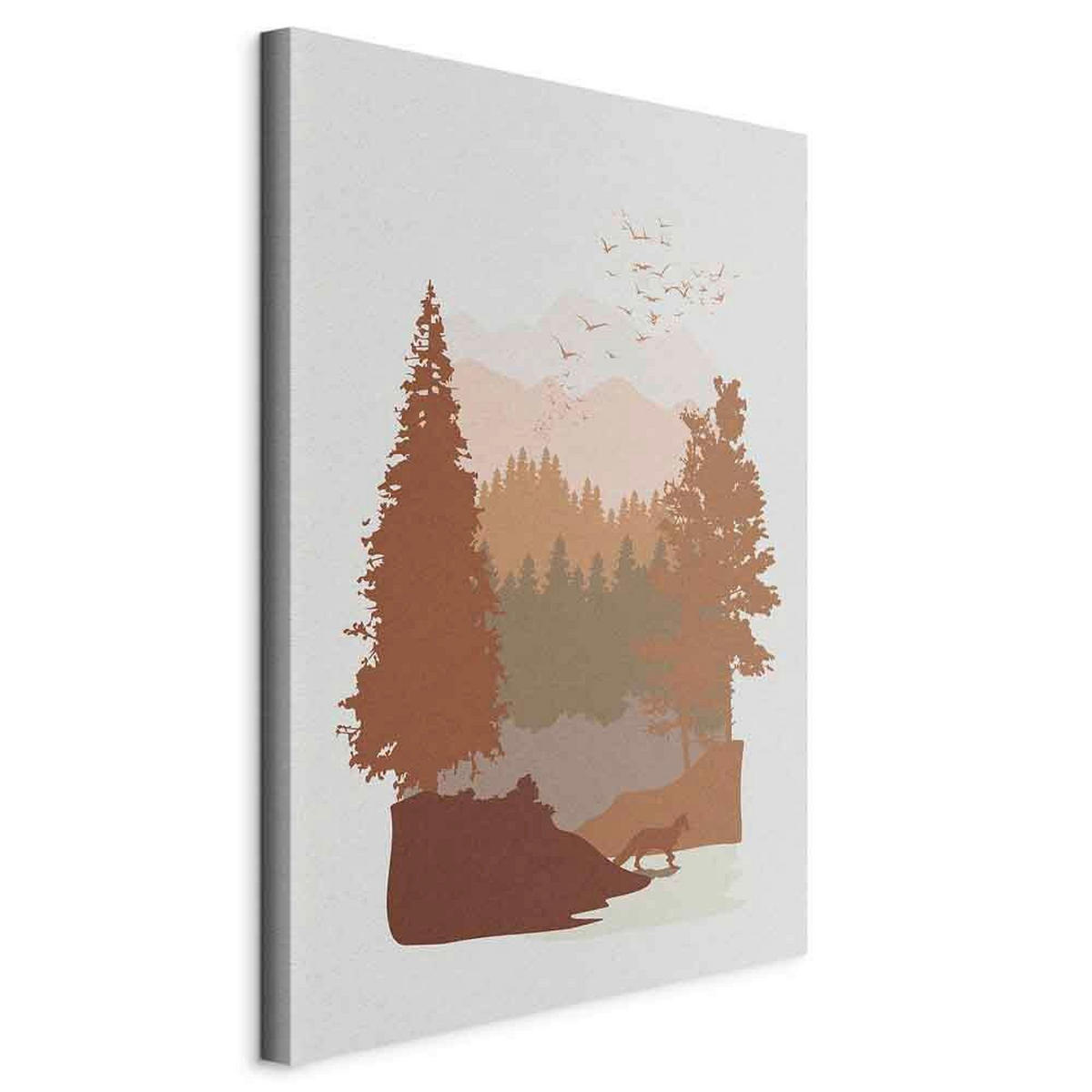 LEINWANDBILD Landschaft & Natur, Abstraktes, Berge, Herbst 40/60/1,2 cm  - Cognac/Hellgrau, Basics, Holzwerkstoff/Textil (40/60/1,2cm) - artgeist