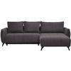 ECKSOFA inkl. Funktionen Anthrazit Struktur, Plüsch  - Anthrazit/Schwarz, Design, Textil/Metall (287/197cm) - Stylife