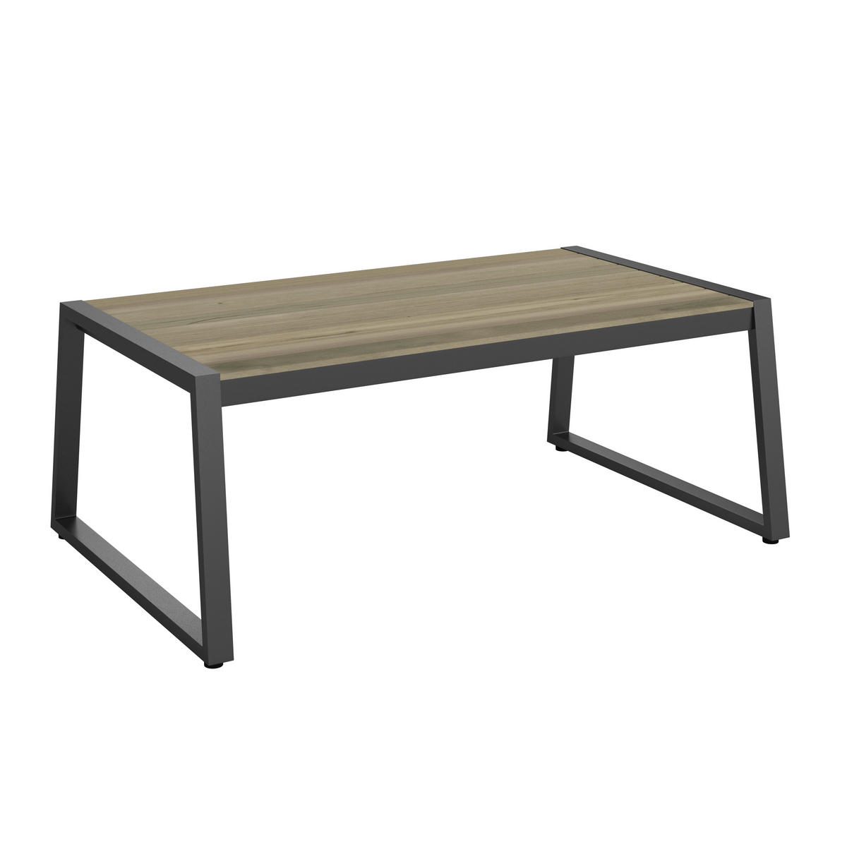 LOUNGEGARNITUR Teakholz Aluminium  - Schwarz, MODERN, Holz/Metall (203/74,5/85cm) - Ambia Garden