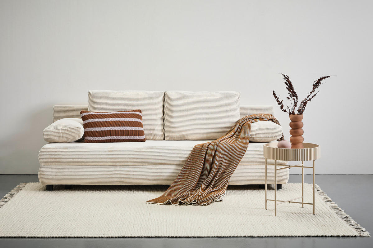 SCHLAFSOFA in Cord Grün  - Schwarz/Grün, Design, Kunststoff/Textil (197/77/81cm) - home24
