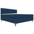 BOXSPRINGBETT 180/200 cm  in Dunkelblau  - Schwarz/Dunkelblau, KONVENTIONELL, Textil/Metall (180/200cm) - Carryhome