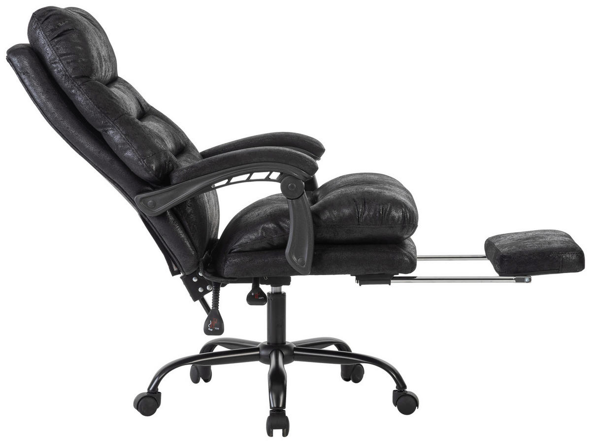 CHEFSESSEL  in Mikrofaser Schwarz  - Schwarz, MODERN, Kunststoff/Textil (64/114/122/72cm) - MID.YOU