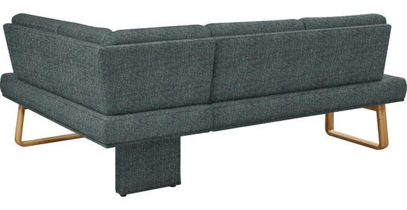 ECKBANK 280/174 cm in Türkis, Eichefarben - Türkis/Eichefarben, Design, Holz/Textil (280/174cm) - Dieter Knoll