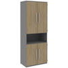 AKTENSCHRANK 80/217,4/43 cm  - Eichefarben/Grau, KONVENTIONELL, Holzwerkstoff (80/217,4/43cm) - Moderano