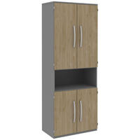 AKTENSCHRANK 80/217,4/43 cm  - Eichefarben/Grau, Konventionell, Holzwerkstoff (80/217,4/43cm) - Moderano