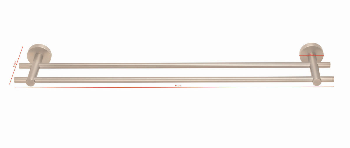 HANDTUCHSTANGE Bronzefarben  - Bronzefarben, Basics, Metall (64/5/11,2cm) - Tesa