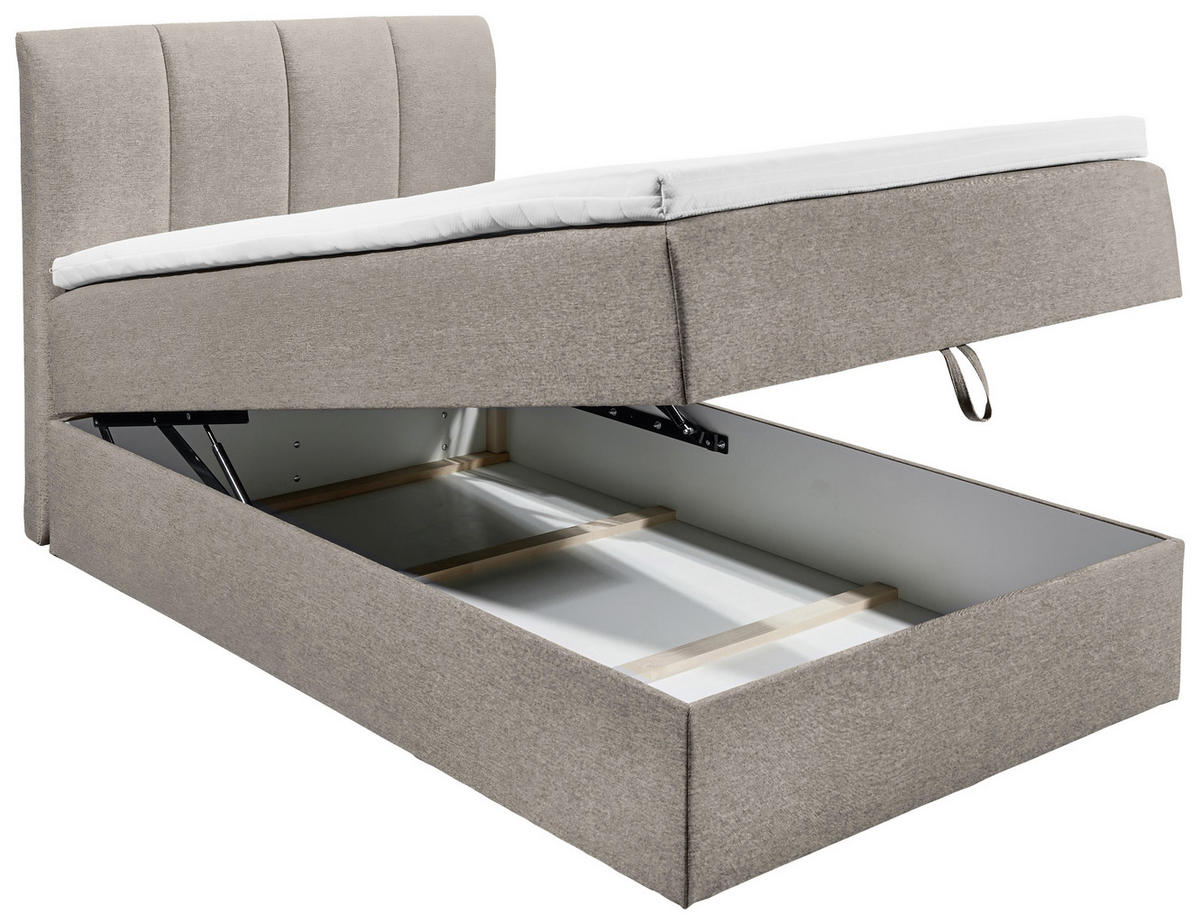 BOXSPRINGBETT 120/200 cm  in Schlammfarben  - Schlammfarben/Schwarz, Basics, Kunststoff/Textil (120/200cm) - MID.YOU