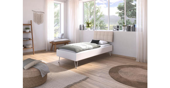 BETT 90/200 cm  in Eiche Artisan  - Eiche Artisan/Grau, Design, Holzwerkstoff/Textil (90/200cm) - Carryhome