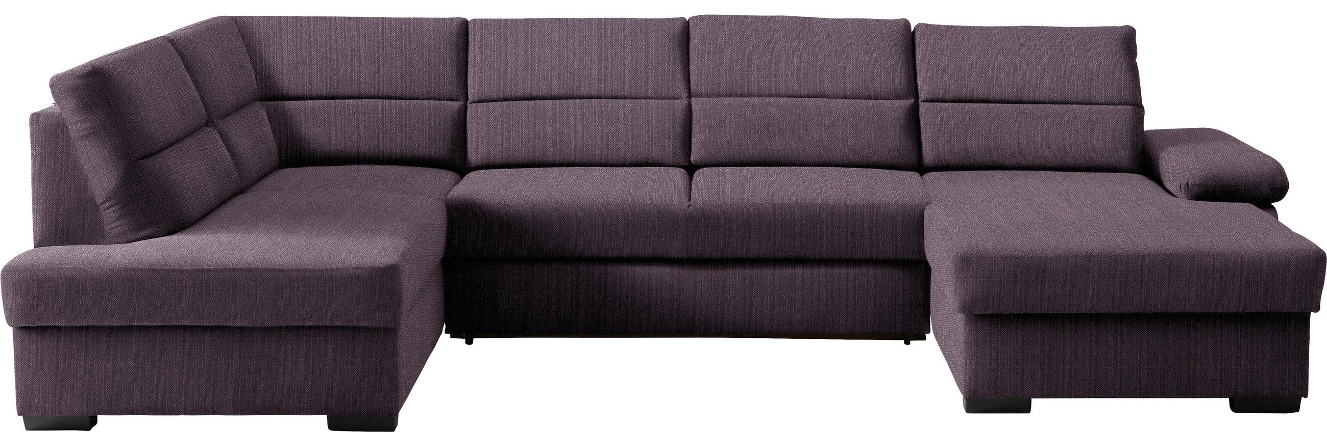 WOHNLANDSCHAFT  in Webstoff Violett  - Dunkelbraun/Violett, KONVENTIONELL, Kunststoff/Textil (183/319/166cm) - Cantus