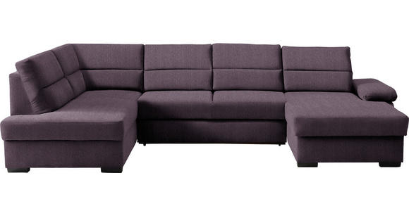 WOHNLANDSCHAFT  in Webstoff Violett  - Dunkelbraun/Violett, KONVENTIONELL, Kunststoff/Textil (183/319/166cm) - Cantus