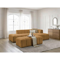 ECKSOFA  ANNECY Gelb Bouclé  - Gelb/Schwarz, MODERN, Kunststoff/Textil (262/170cm)