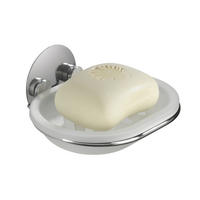TVÅLKOPP metall, plast  - vit/kromfärg, Basics, metall/plast (12,6/10,4/2.8cm)